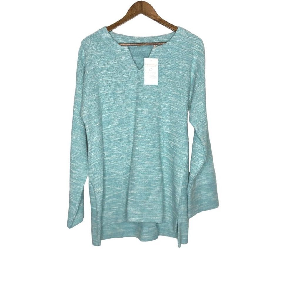 Soft Surroundings NWT Blue Turquoise Sweetheart Pullover Tunic Size Medium